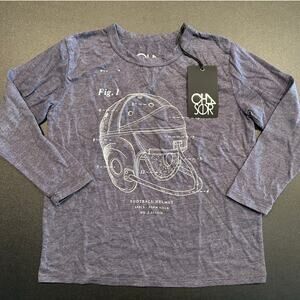 NWT Chaser Football Helmet Graphic Long Sleeve Tee, Navy, Boys Size 6